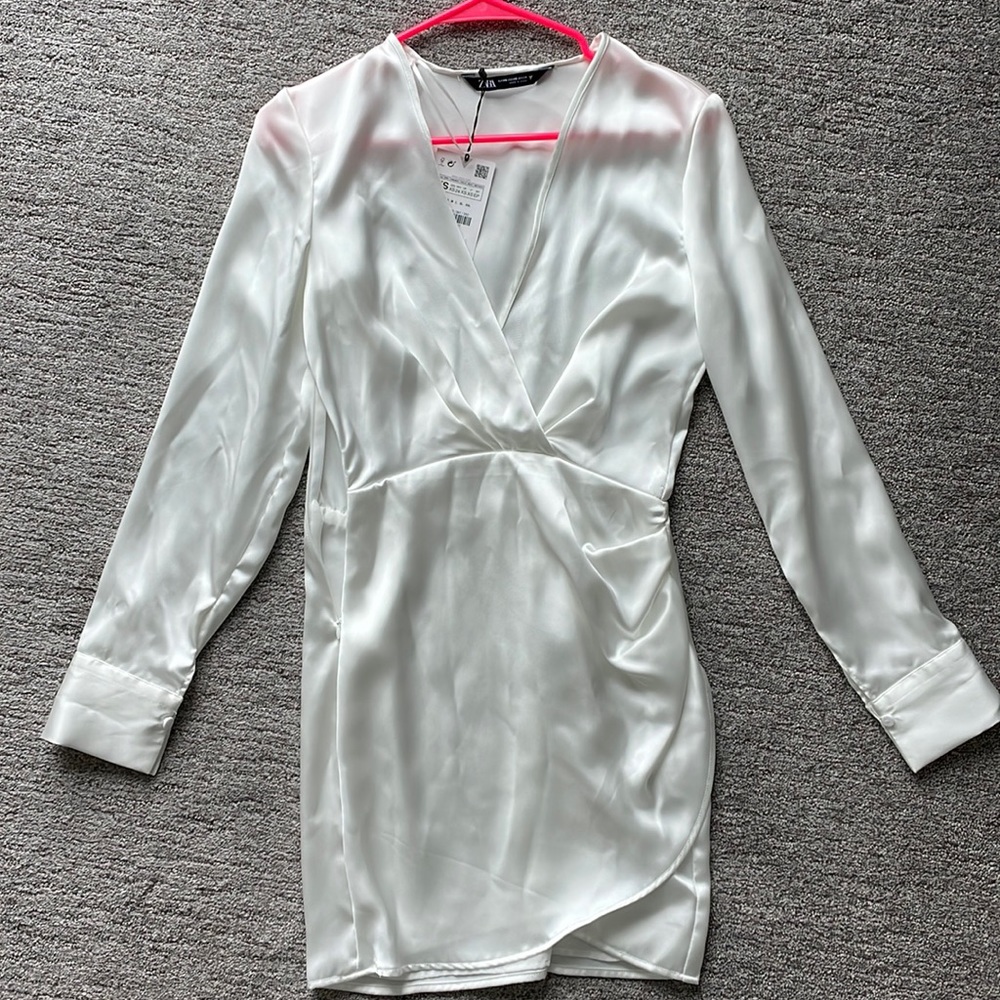 ZARA new with tags white silk mini dress